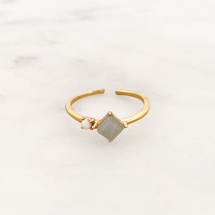 Amazonit Opal Ring