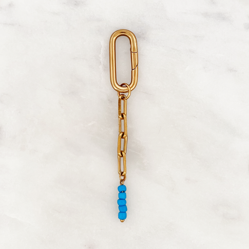 Bikini Charm Blaue Perlen Klassischer Verschluss