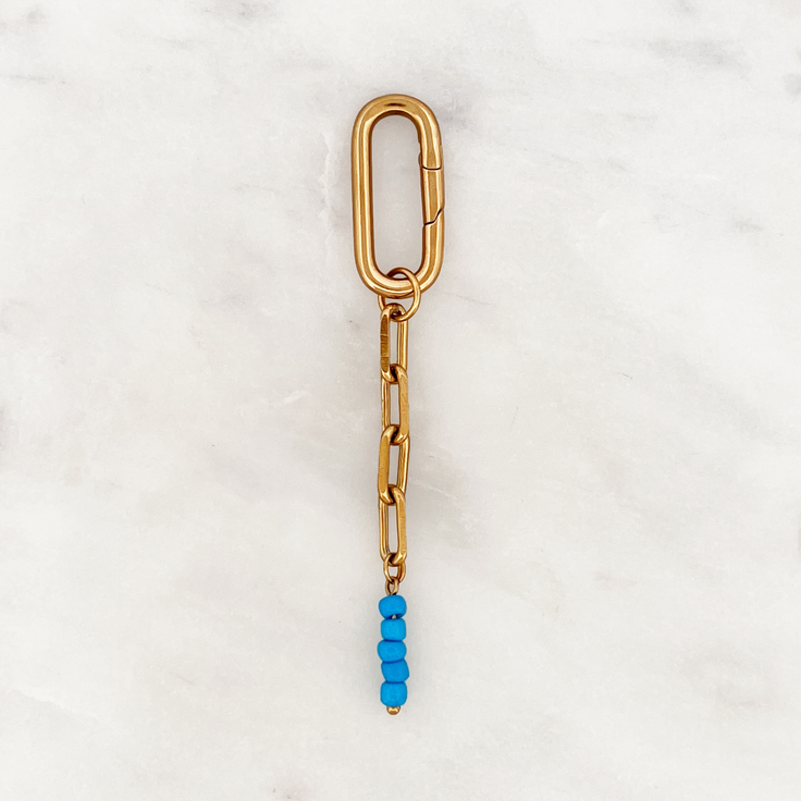 Bikini Charm Blaue Perlen Klassischer Verschluss