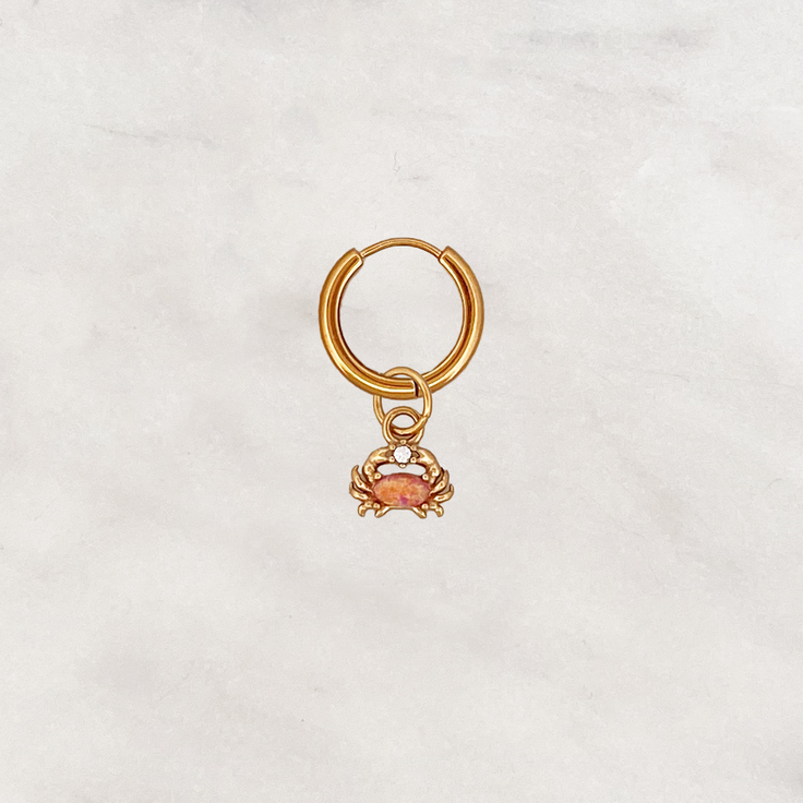 Earring Coral Crabby