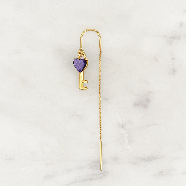Outlet Pendiente con cadena Llave del Amor Lila