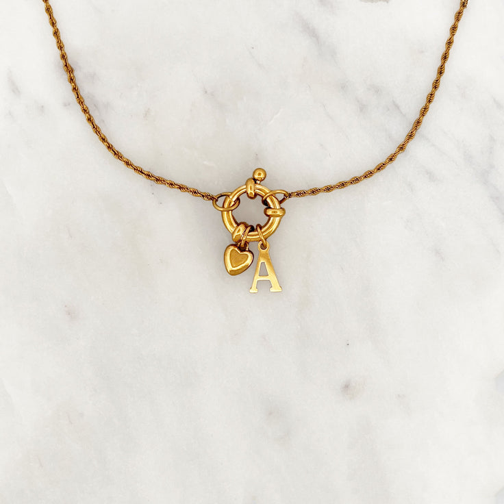 Twisted Necklace Love Initial