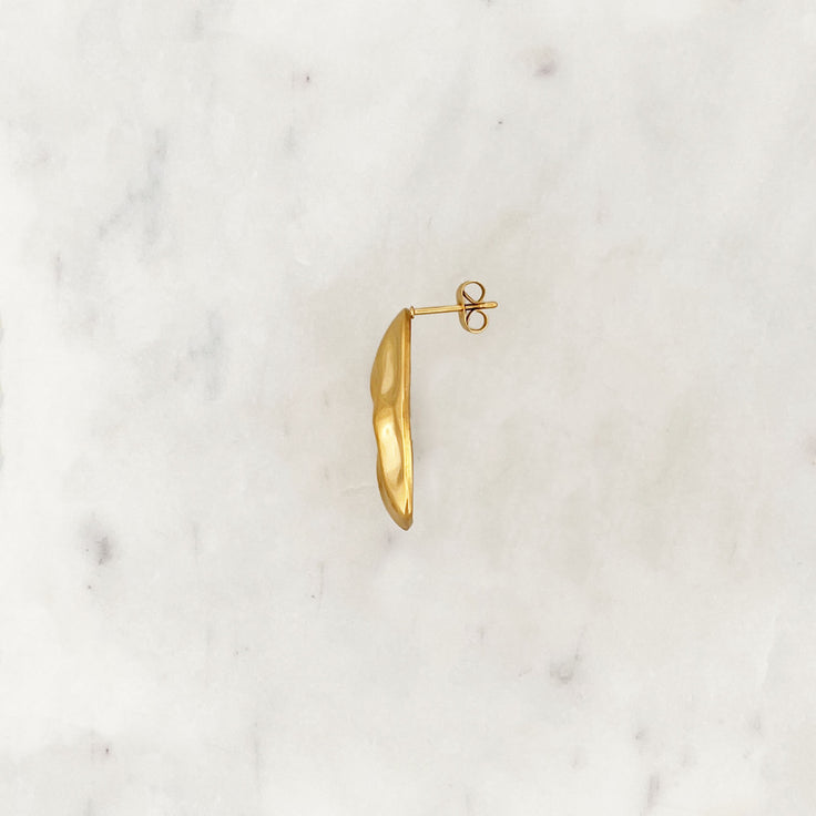 Pleated Earstud Set Oval