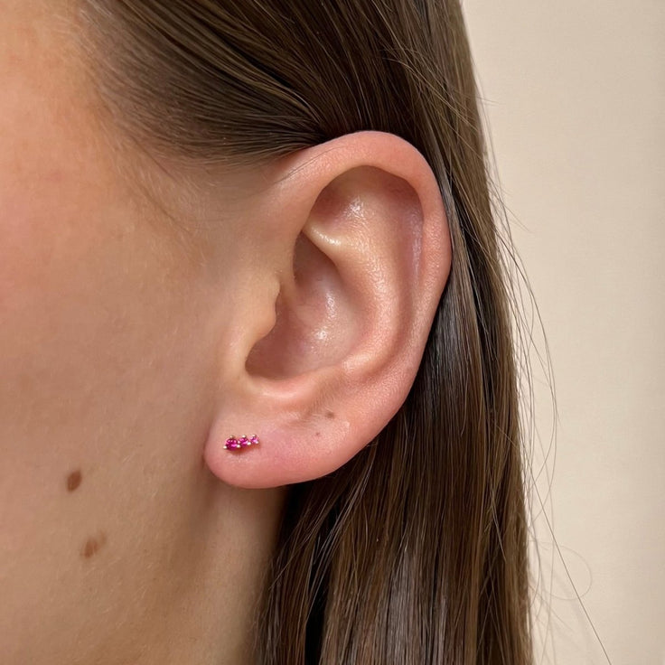 Earstud Pink Dots - ByNouck Jewelry