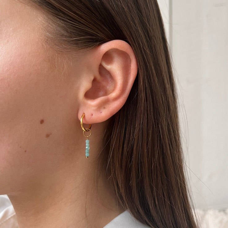 Fine Huggie Little Blue Cubes - ByNouck Jewelry