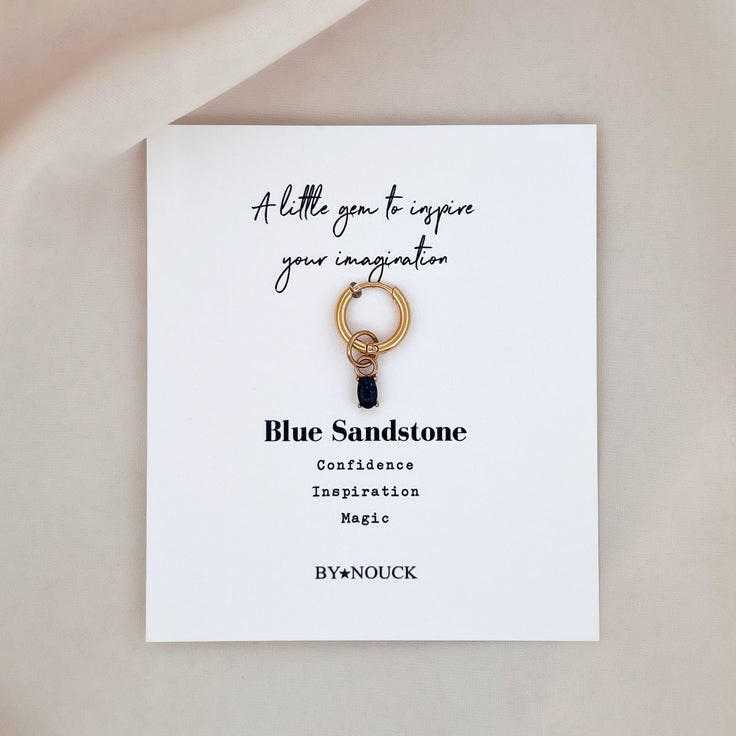 Hoop Blue Sandstone Oval - ByNouck Jewelry