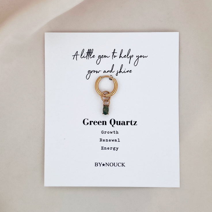 Hoop Green Quartz Oval - ByNouck Jewelry