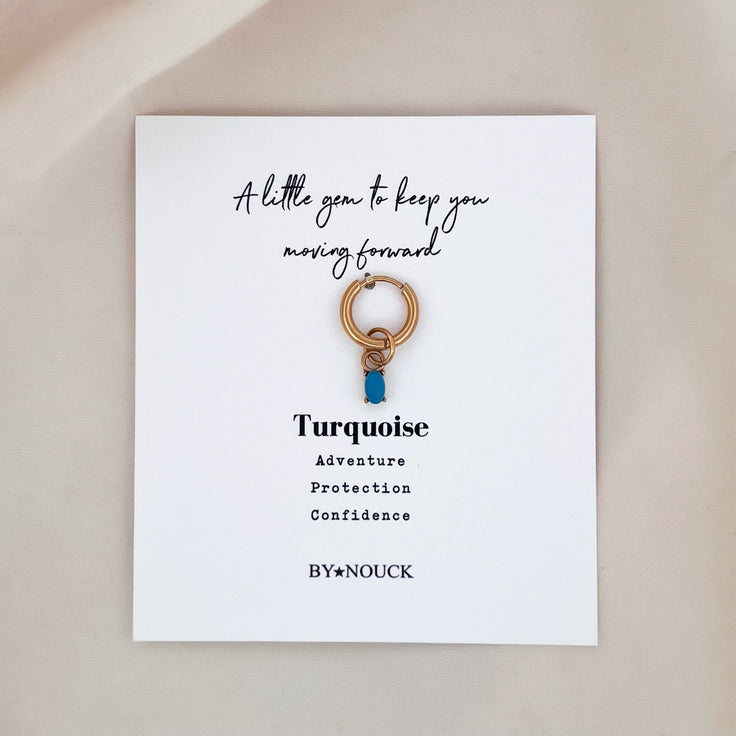 Hoop Turquoise Stone Oval - ByNouck Jewelry