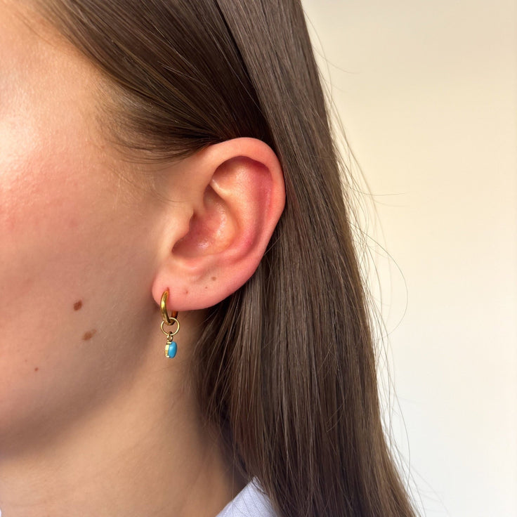 Hoop Turquoise Stone Oval - ByNouck Jewelry