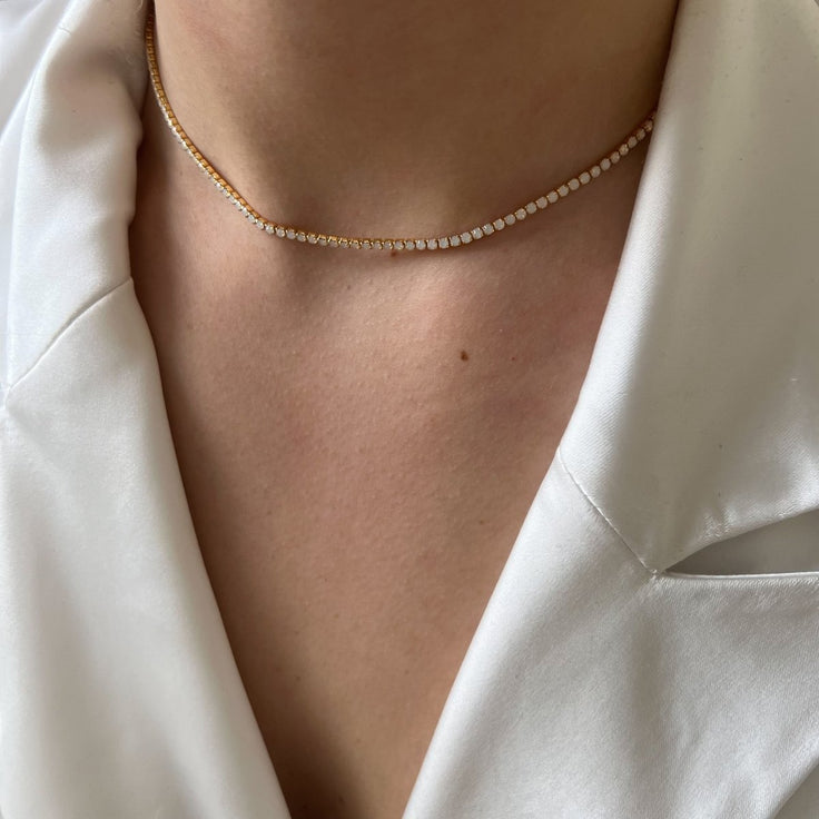 Milky Rhinestone Choker - ByNouck Jewelry
