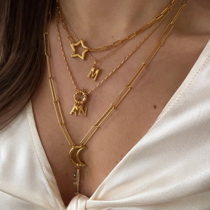 Necklace Bamboo Initial - ByNouck Jewelry