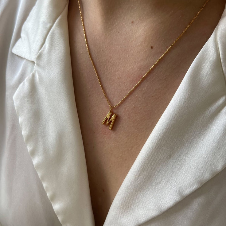 Necklace Bamboo Initial - ByNouck Jewelry