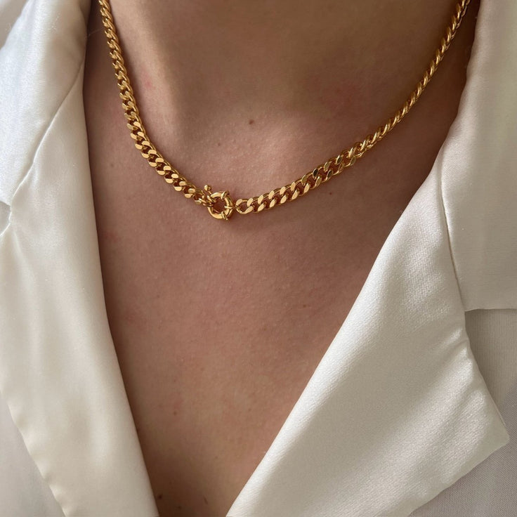 Necklace Flat Curb Chain - ByNouck Jewelry