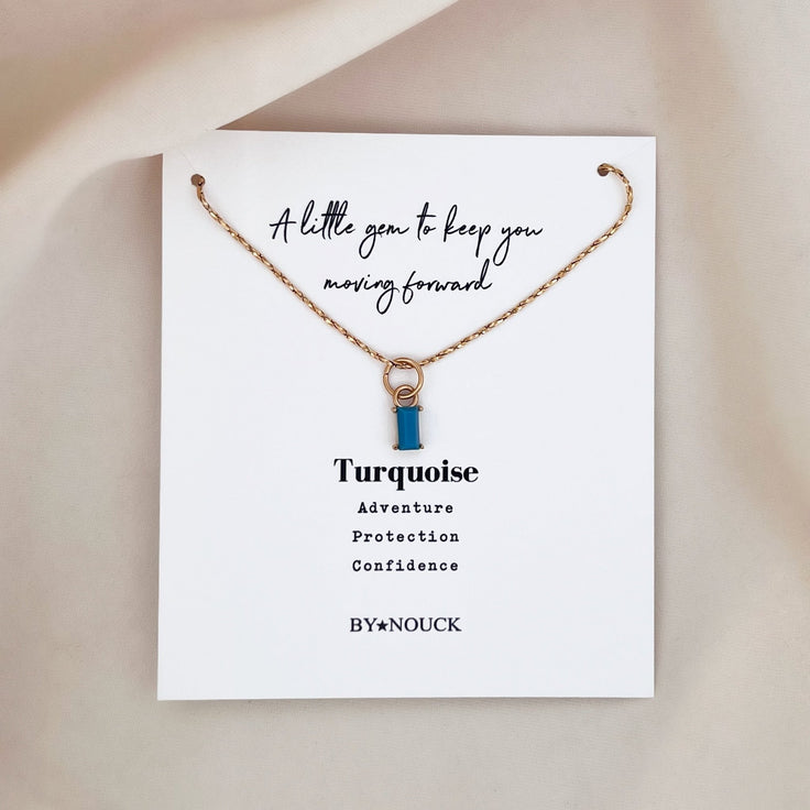 Necklace Turquoise Stone Baguette - ByNouck Jewelry