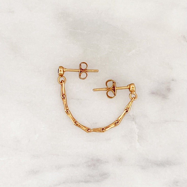 Onyx Earpin Fine Chain - ByNouck Jewelry