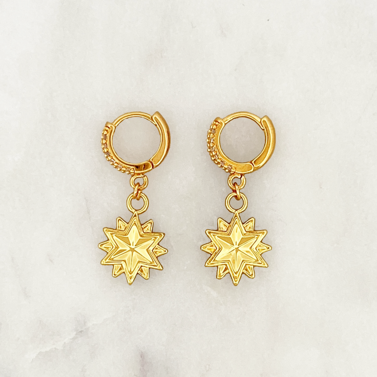 Outlet Aros Brillantes Estrellas Dobles