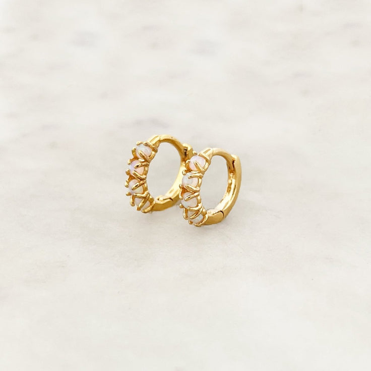 Tiny Hoop Opal Set - ByNouck Jewelry