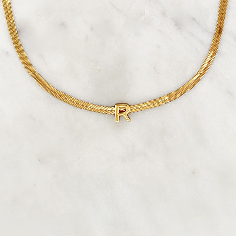 Flache Initiale Choker Halsband