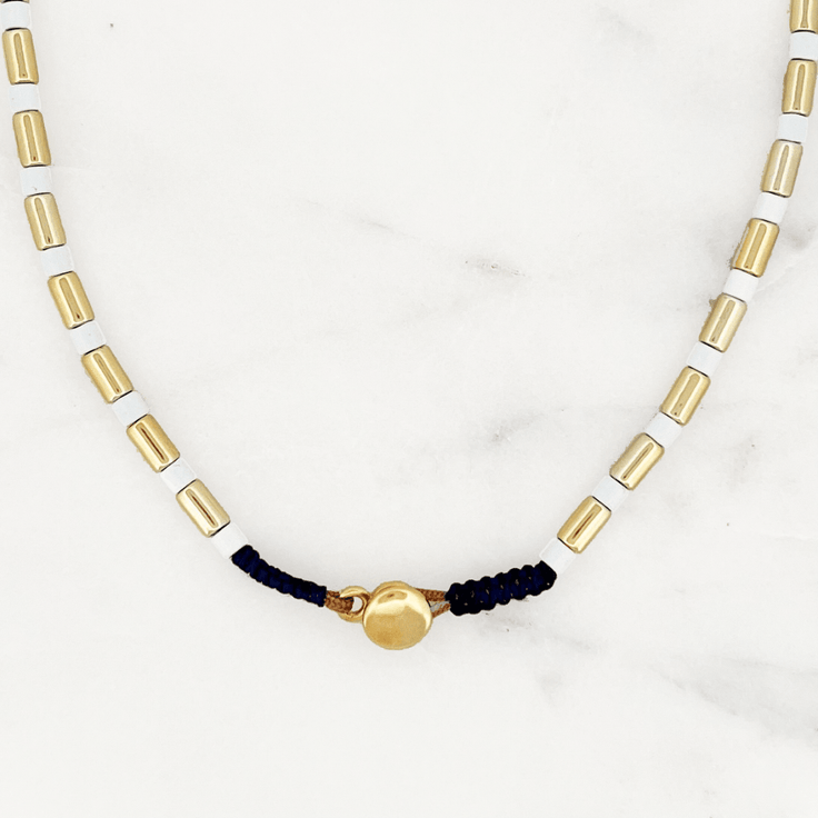 Beach Necklace White Plain - ByNouck Jewelry