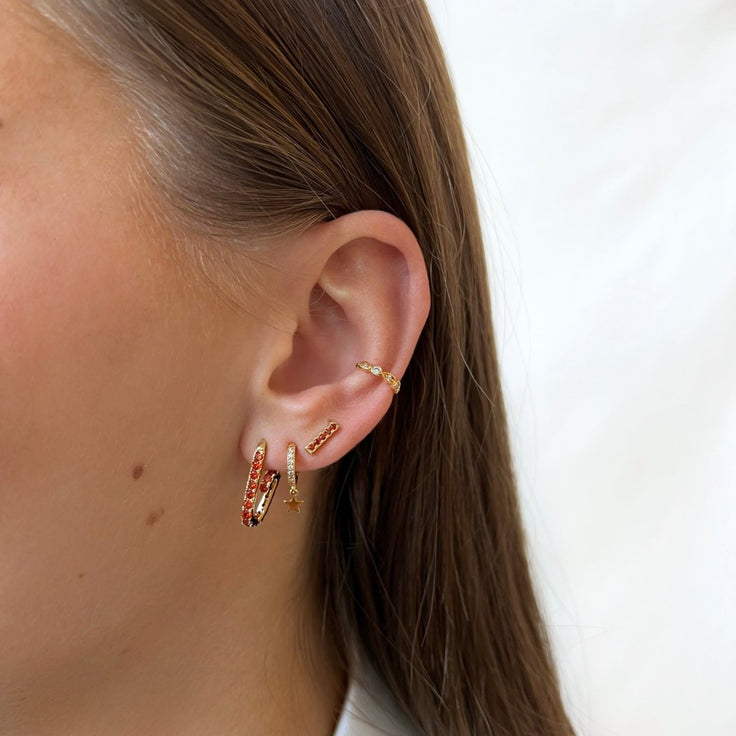 Earstud Garnet Staple - ByNouck Jewelry