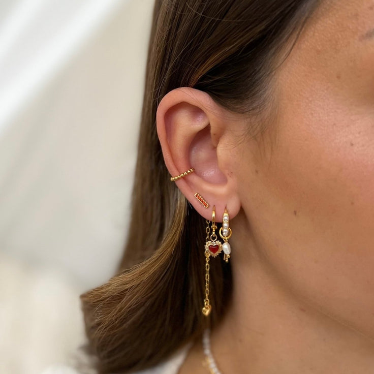 Earstud Garnet Staple - ByNouck Jewelry