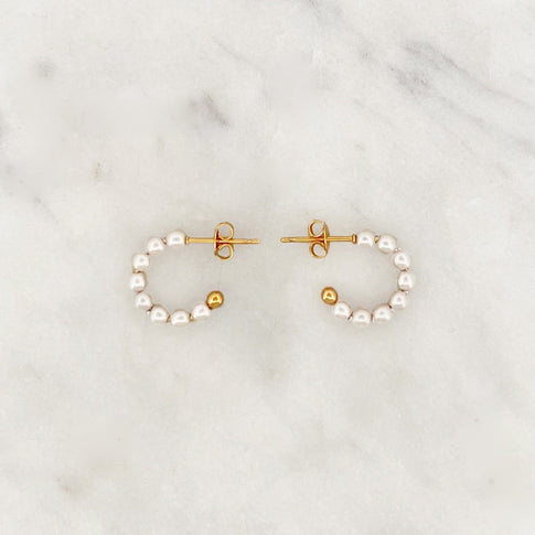 Small Pearl Hoop Set - ByNouck Jewelry